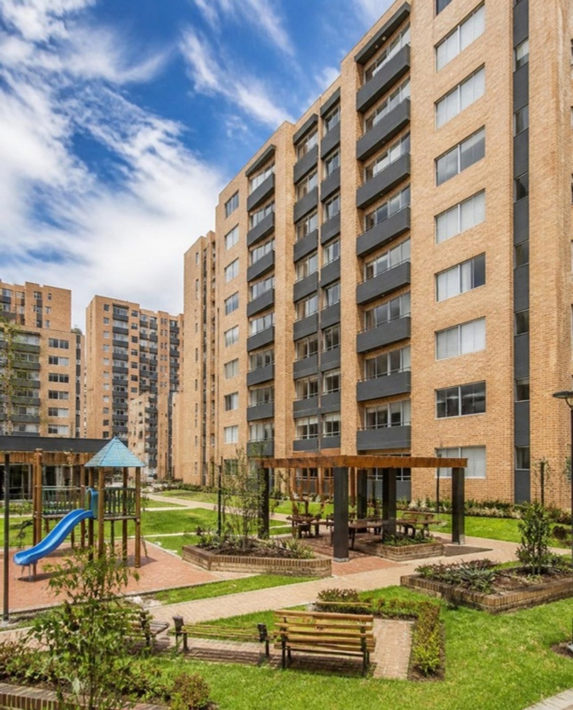 Conjunto residencial con zonas comunes