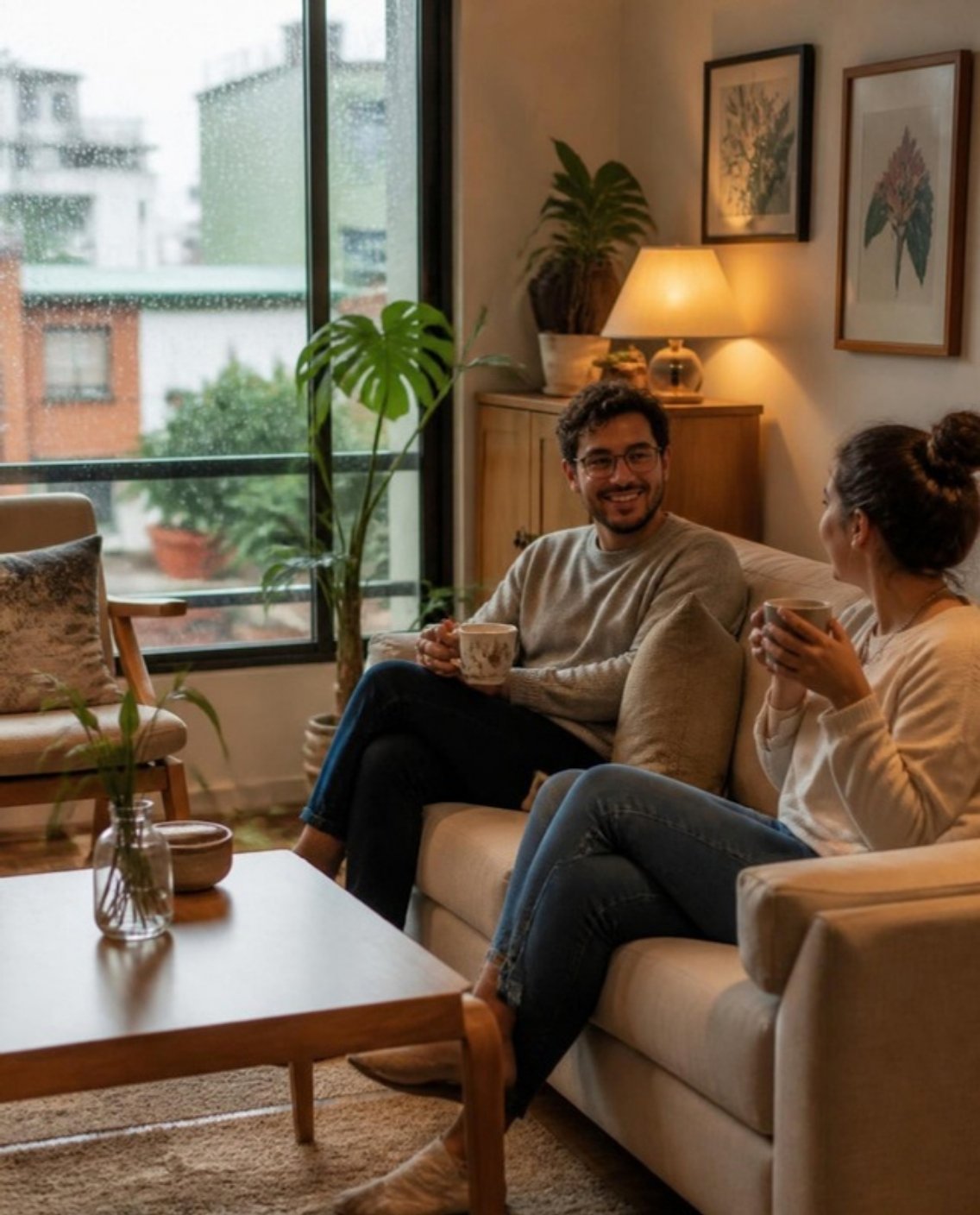 Familia en su hogar
